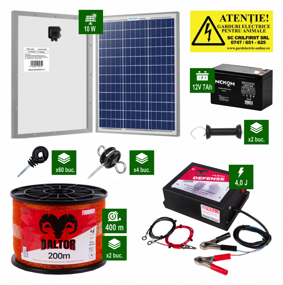 Pachet Daltor 4J cu 400m bandă și Panou solar plus Acumulator [1]