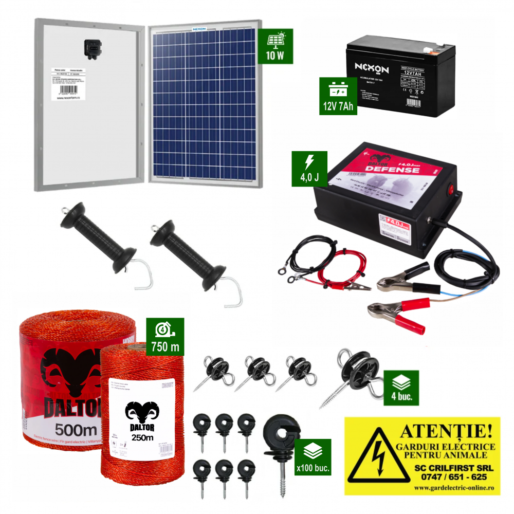Pachet Daltor 4J cu 750m fir și Panou solar plus Acumulator [1]