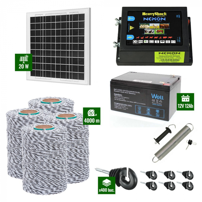 Pachet Gard electric 4j putere cu Panou Solar si 4000m de fir 120Kg [1]