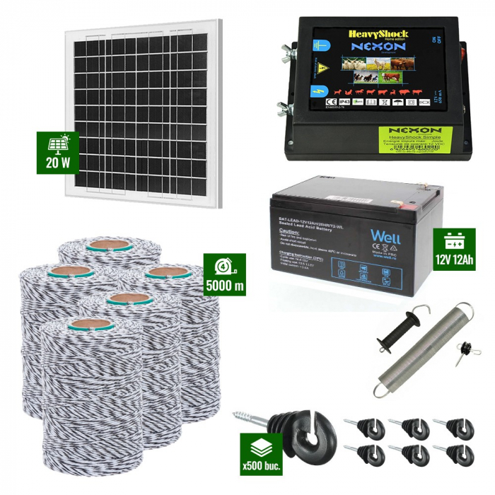 Pachet Gard electric 4j putere cu Panou Solar si 5000m de fir 120Kg [1]