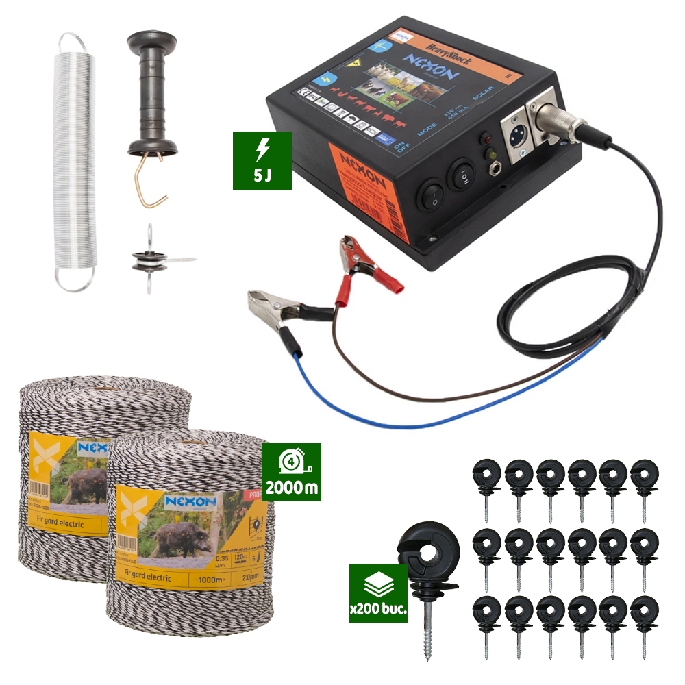 Pachet Gard electric 5J putere plus 2000m de fir cu 6 lițe și rezistență 130Kg [1]