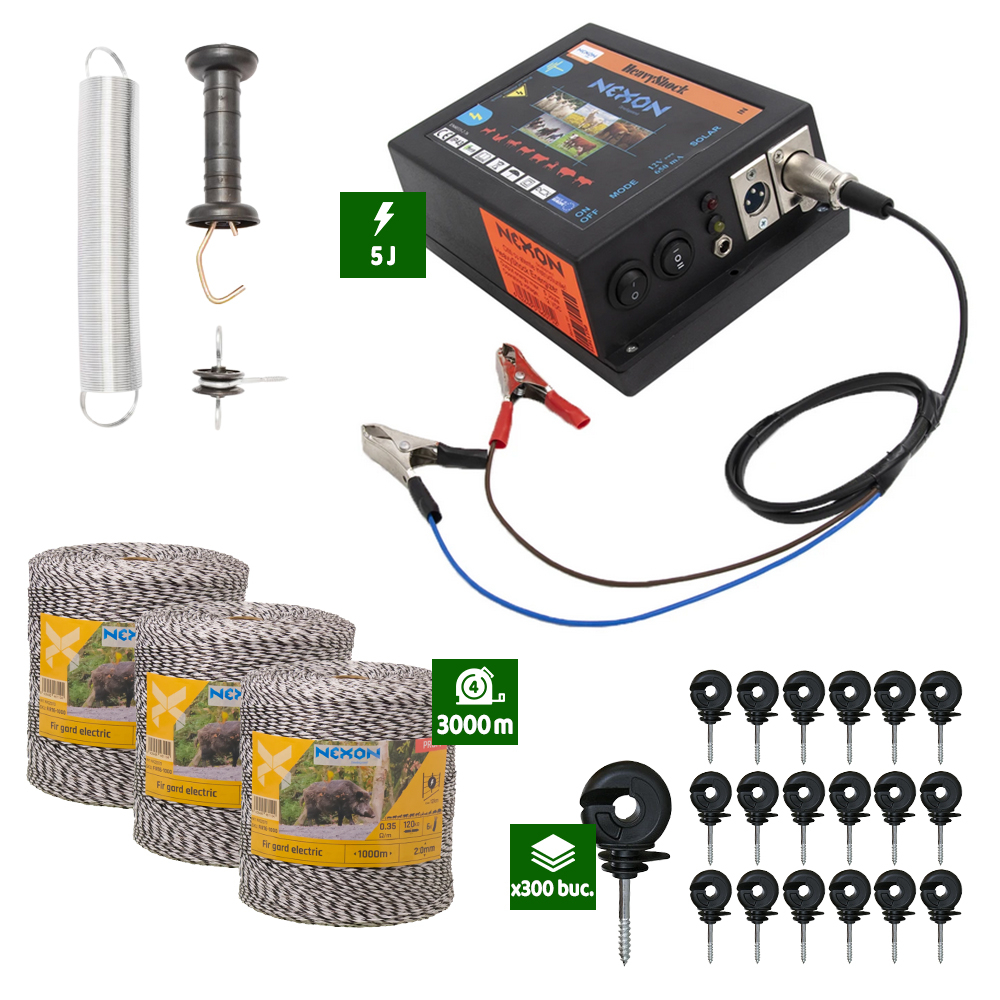 Pachet Gard electric 5J putere plus 3000m de fir cu 6 lițe și rezistență 130Kg [1]