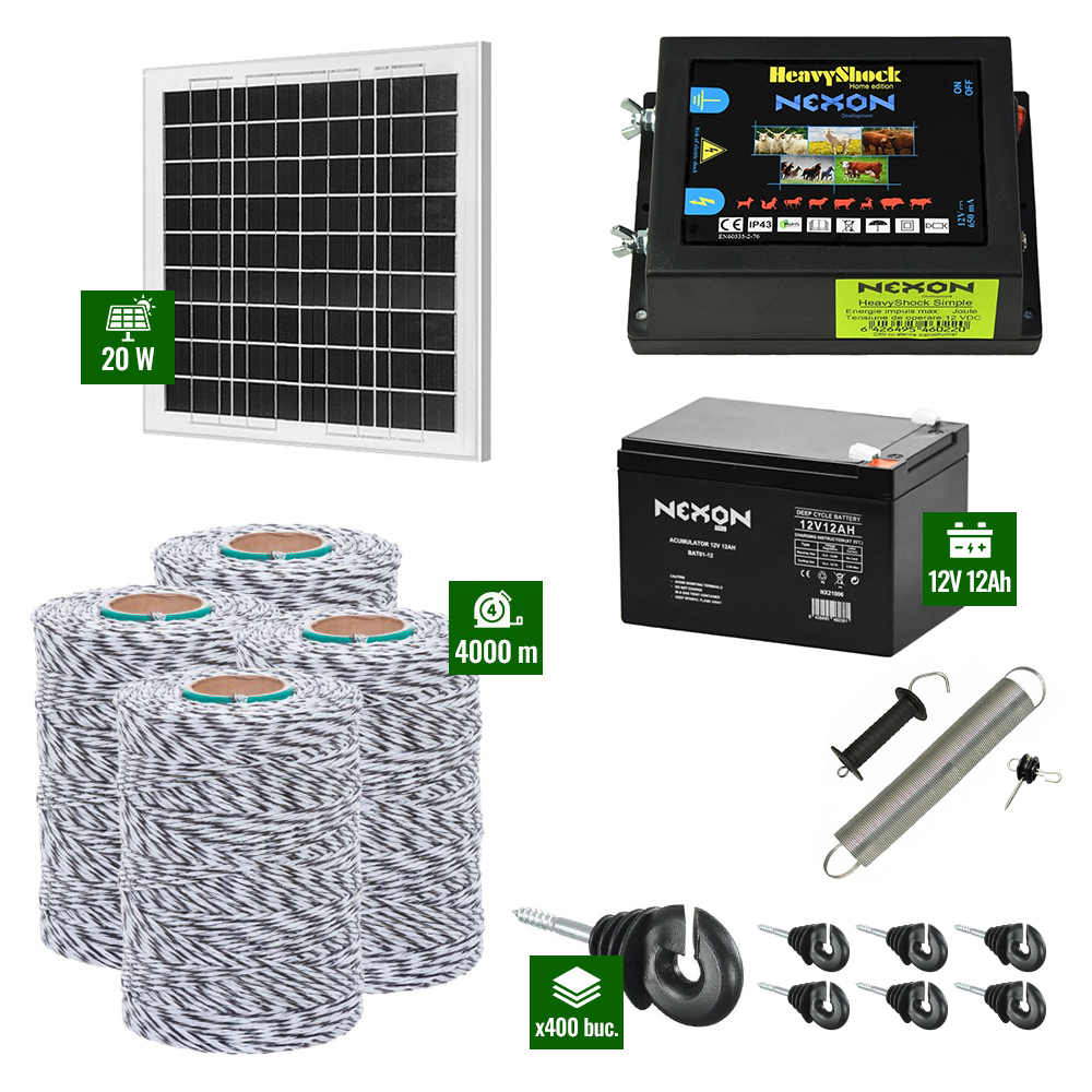 Pachet Gard electric 6,6j putere cu Panou Solar si 4000m de fir 120Kg [1]