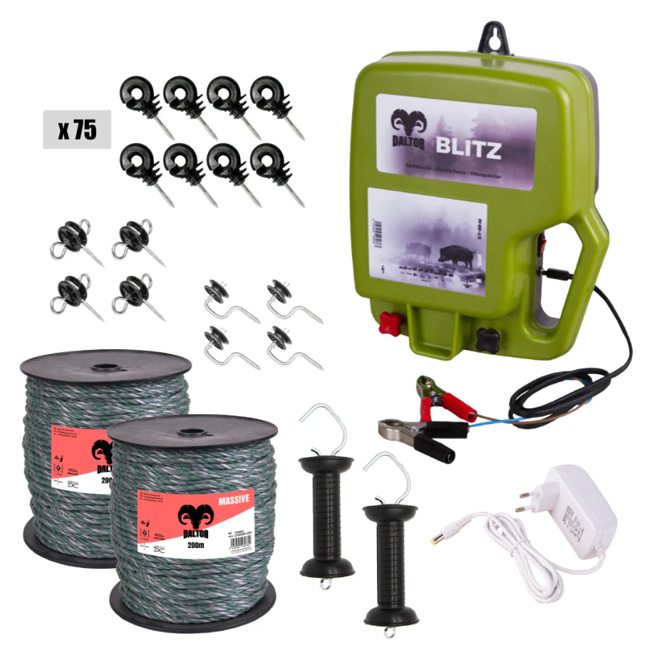 Pachet gard electric DALTOR de 7J putere, cu 400m Frânghie rezistență la rupere 450kg [1]