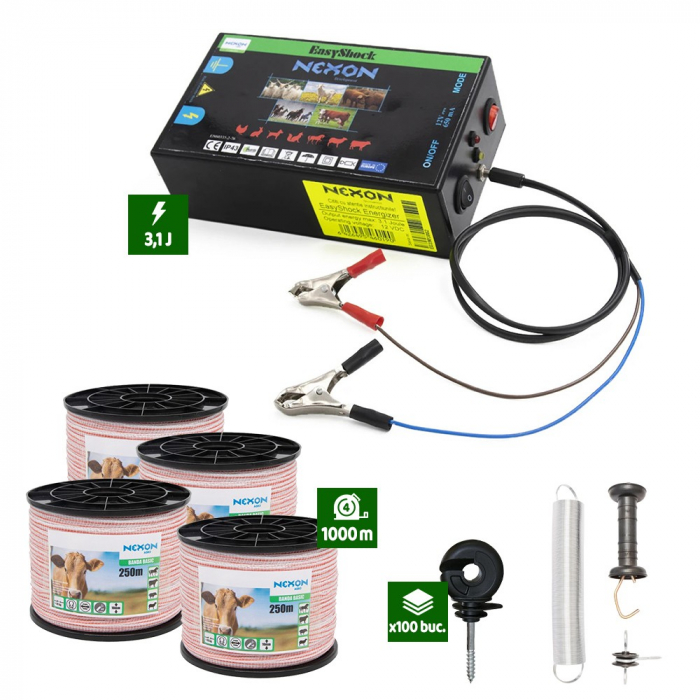 Pachet Gard electric Nexon pentru animale 3,1J putere plus 1000m de bandă [1]