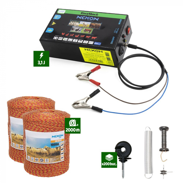 Pachet Gard electric Nexon pentru animale 3,1J putere plus 2000m de fir 90kg [1]