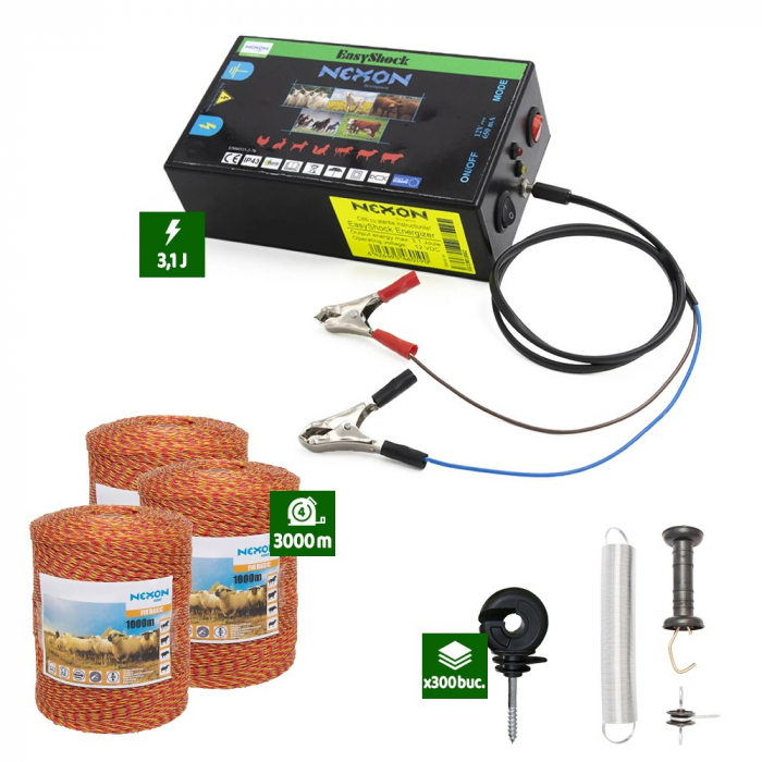 Pachet Gard electric Nexon pentru animale 3,1J putere plus 3000m de fir 90kg [1]