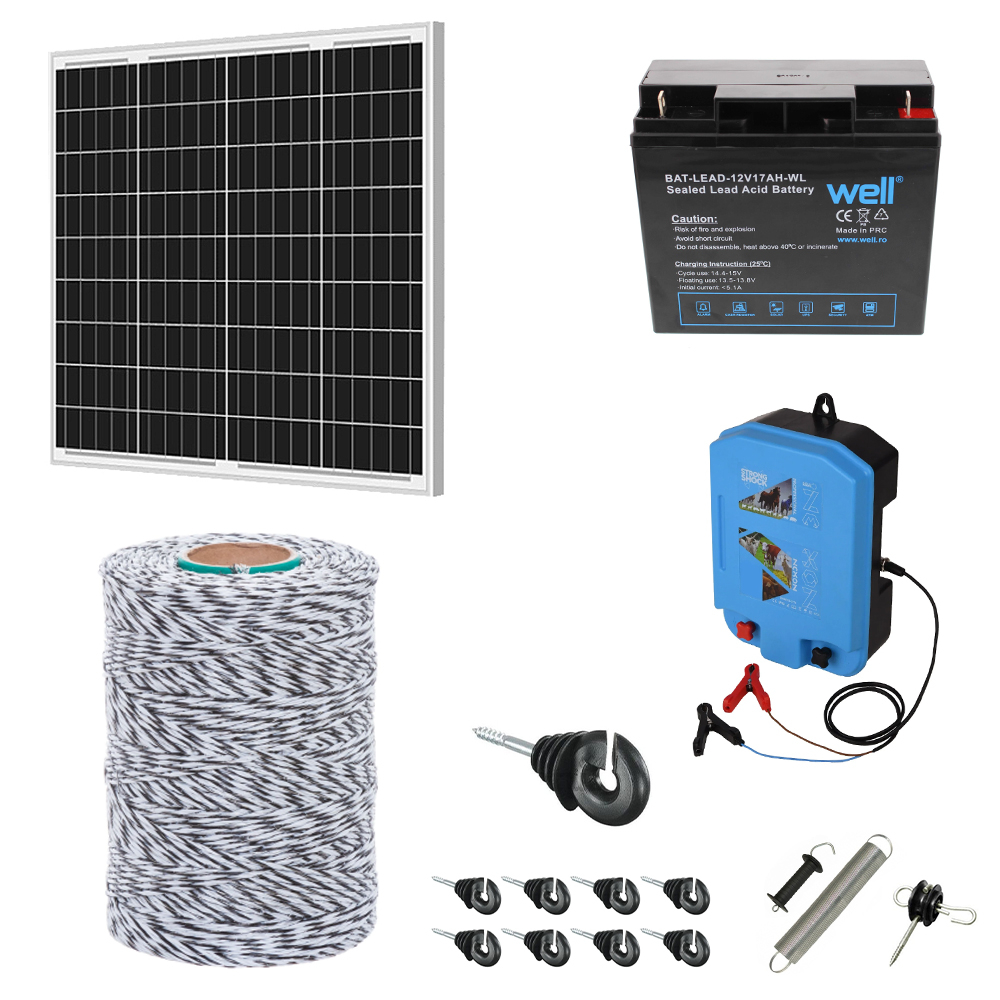 Pachet Nexon cu Pulsator 10J + 1000m fir 120Kg plus Panou solar 50W și Acumulator 17Ah [1]