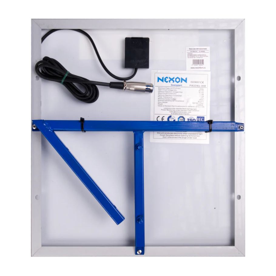 Panou solar cu suport pentru gard electric HeavyShock NEXON 20W [2]