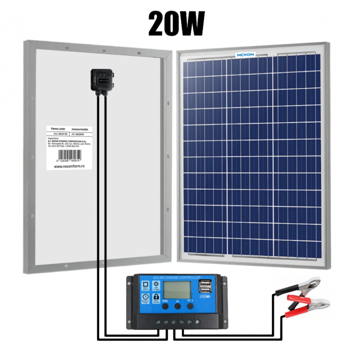Panou solar gard electric NEXON 20W cu regulator [1]