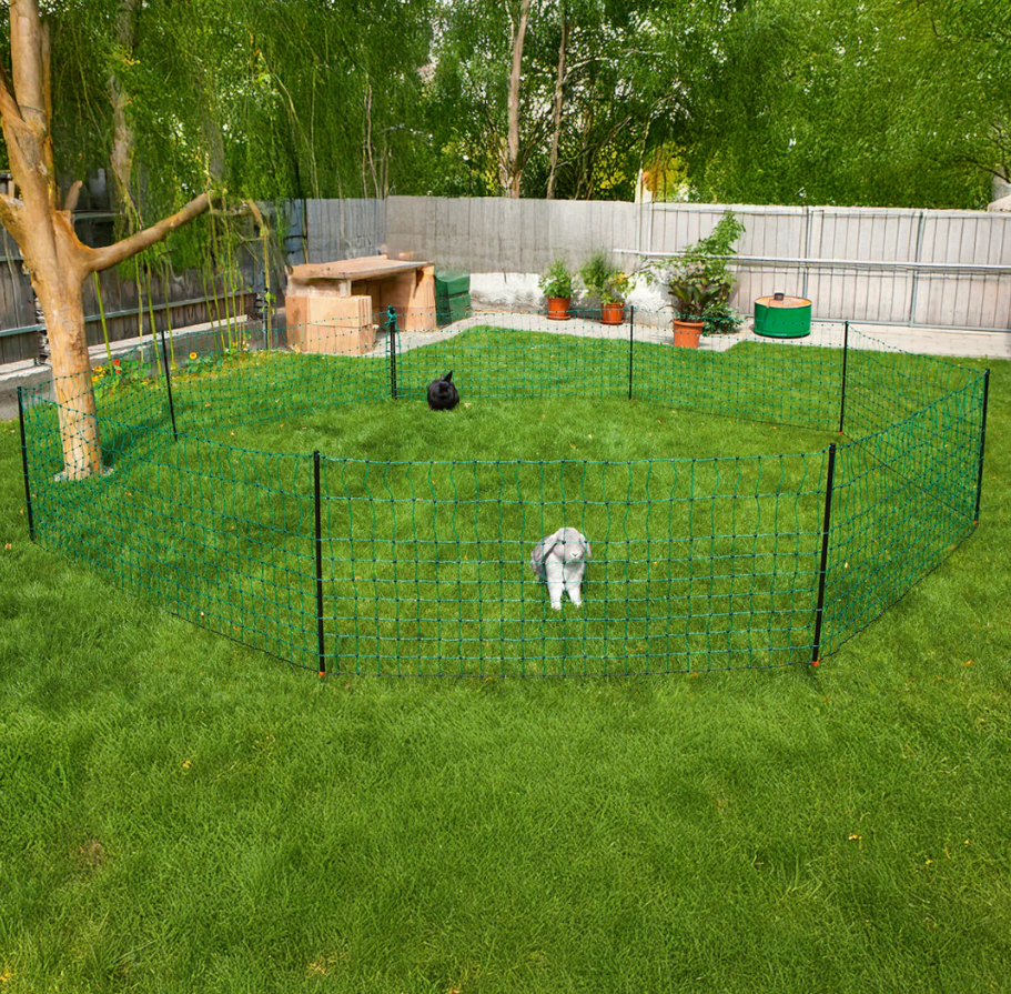 Plasă gard electric pentru iepuri 50 m – 65 cm, verde/negru [2]