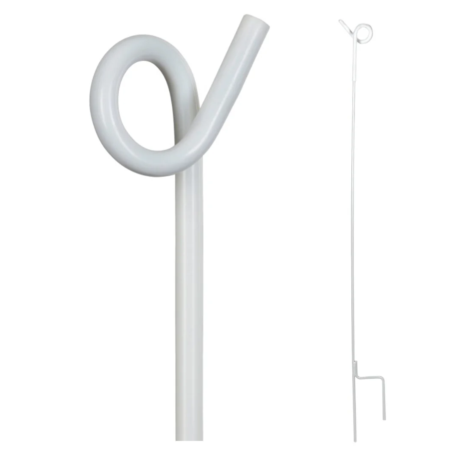 Stâlp metalic cu inel de prindere 7mm 105cm alb [1]