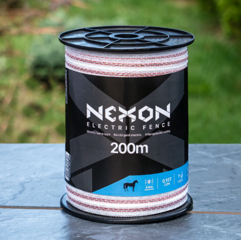 Bandă pentru Gard Electric - Bandă gard electric NEXON 200 m, 12,5 mm, 7 conductori – 0,107 Ω/m, 80 kg