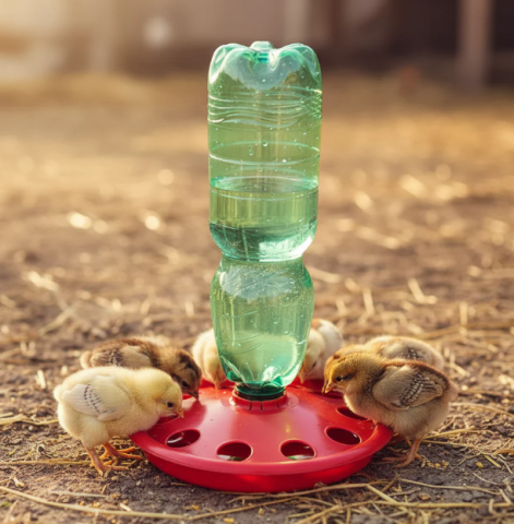 Zootehnie - Adăpătoare pentru pui tip flacon PET