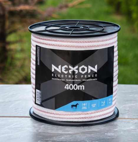Bandă pentru Gard Electric - Bandă gard electric NEXON 400 m, 12,5 mm, 7 conductori – 0,107 Ω/m, 80 kg