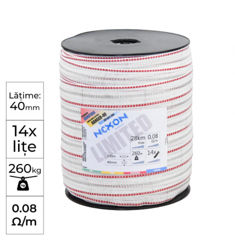 Banda Gard electric NEXON RANGER-40 Rosu/Alb 200m 14lite 260kg [0]