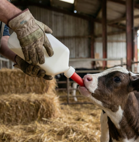 Hrănitoare - Bidon alăptare viței 2L cu tetină roșie și scară gradată
