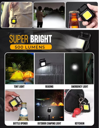 Breloc Mini Lanternă LED reîncărcabilă prin USB, prindere magnetică, portabilă [5]