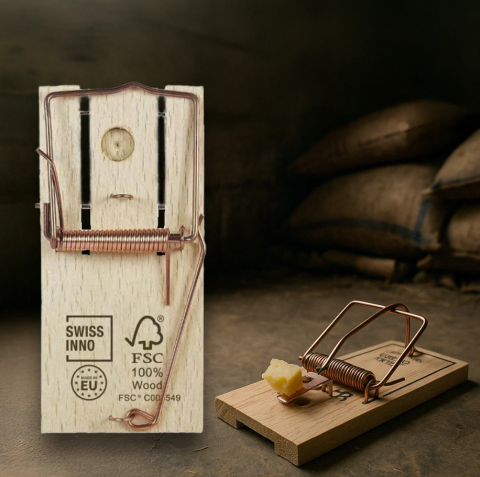 Tot ce ai nevoie pentru FERMA TA - Capcană pentru șoareci clasic, din lemn - set 2 bucăţi