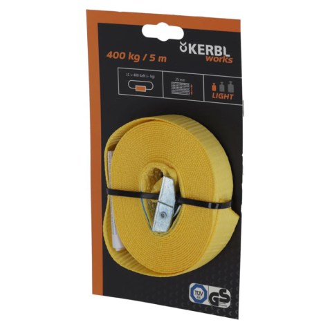 Chingă de ancorare cu cataramă 5 m / 25 mm – 400 kg, galben [2]