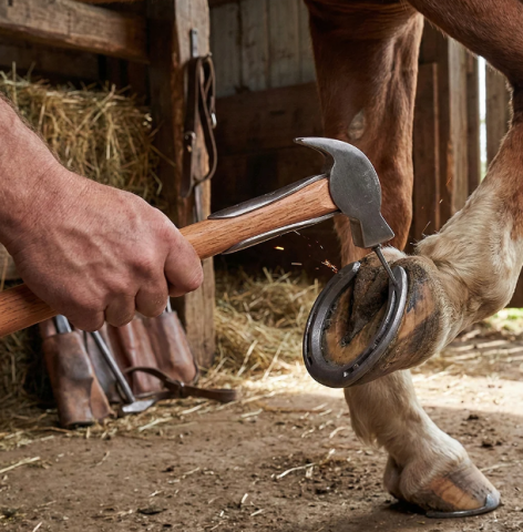 Îngrijirea animalelor - Ciocan potcovit 33cm oțel forjat profesional
