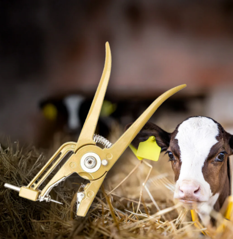 Zootehnie - Clește crotaliere cu cui rezervă auriu