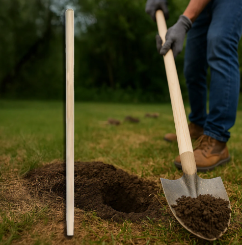 Coadă pentru lopată îndoită – lemn, 130 cm NEXON