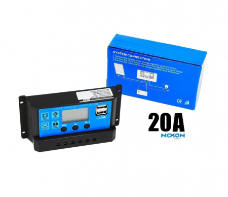 Panouri Solare - Controler solar Regulator de încărcare NEXON 12/24V 20A cu USB