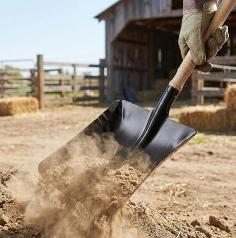 Zootehnie - Făraș cu mâner din lemn, negru