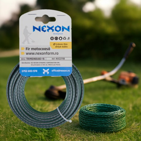 Tot ce ai nevoie pentru FERMA TA - Fir dințat dublu pentru motocoasă 3 mm × 15 m – NEXON