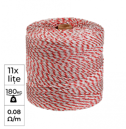 Fir gard electric 100M NEXON Thunder Rosu cu Alb 11lite 180kg [0]