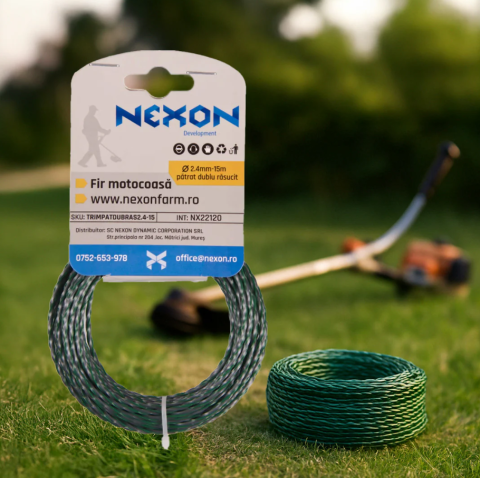 Fir pătrat dublu răsucit pentru motocoasă 2.4 mm x 15 m NEXON