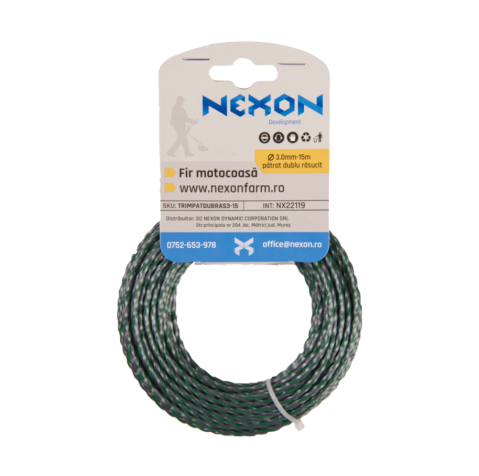 Fir pătrat dublu răsucit pentru motocoasă 3 mm × 15 m – NEXON [1]