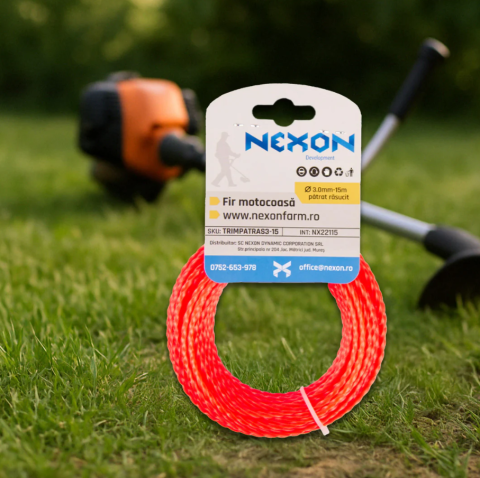 Zootehnie - Fir pătrat răsucit pentru motocoasă 3 mm × 15 m NEXON