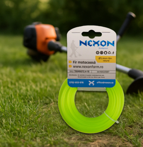 Tot ce ai nevoie pentru FERMA TA - Fir rotund pentru motocoasă 2.4 mm x 15 m NEXON