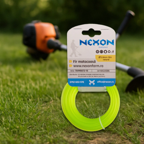 Tot ce ai nevoie pentru FERMA TA - Fir rotund pentru motocoasă 2 mm x 15 m NEXON