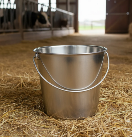 Zootehnie - Găleată inox 8.5L cu mâner