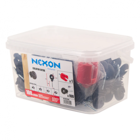 Izolator inelar gard electric EXTRA - set 100 de bucati cu infiletator - NEXON [1]