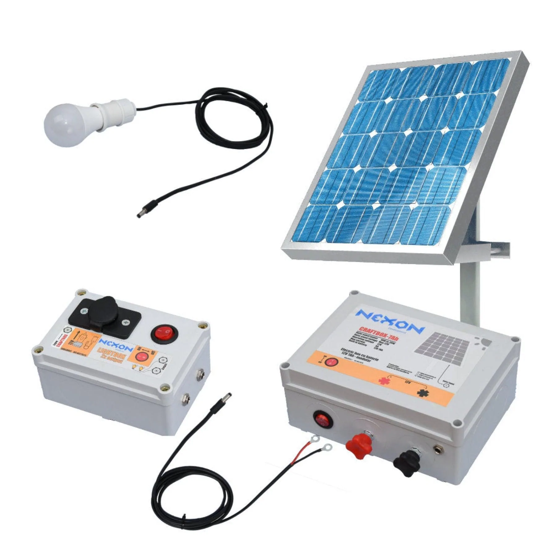 Panouri Solare - Kit iluminat cu panou solar NEXON LIGHT 10W