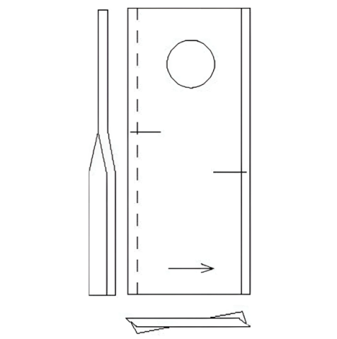 Lamă cositoare stânga 112x48x4mm [2]