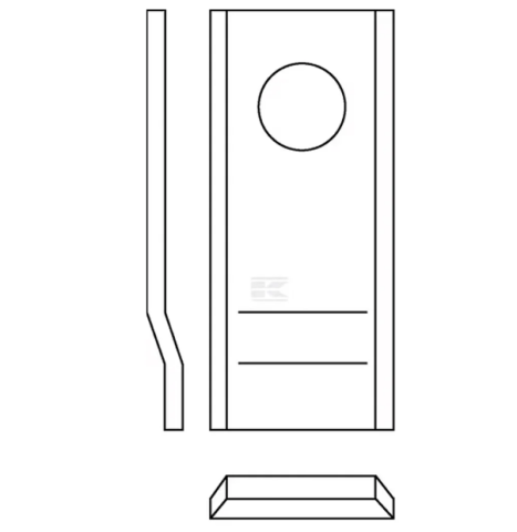Lamă cositoare stânga/dreapta 96x40x3mm orificiu 19mm [3]