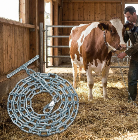 Îngrijirea animalelor - Lanț bovine 66 cm 6 mm cu carabină