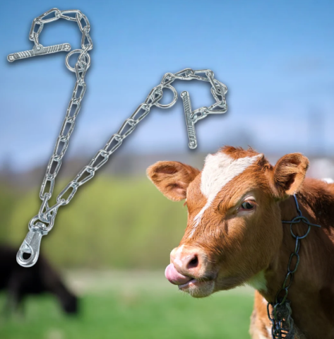 Îngrijirea animalelor - Lanț bovine 70 cm 6 mm cu carabină