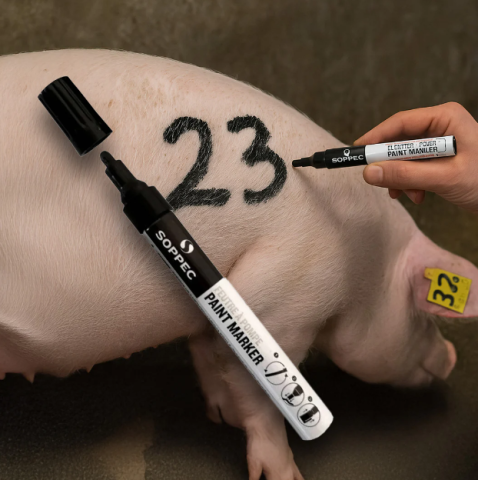 Marcarea Animalelor - Marker gros pentru crotalii, negru