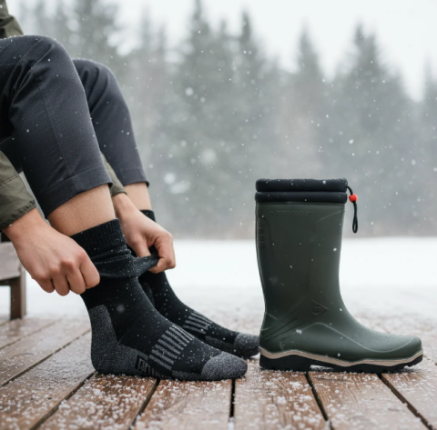 Încǎlțǎminte și îmbrǎcǎminte de lucru - Pachet cizmă cu căptușeală și șosete termice Blizzard Dunlop