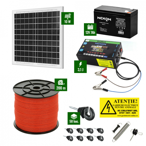 Pachete Gard electric - Pachet Gard electric 3,1J putere cu 200m de bandă 65Kg