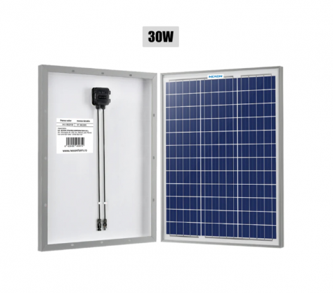Panouri Solare - Panou Solar 30W cu cabluri de conexiuni 12V pentru Gard electric