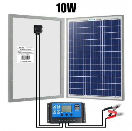 Panouri Solare - Panou solar pentru gard electric NEXON 10W cu regulator