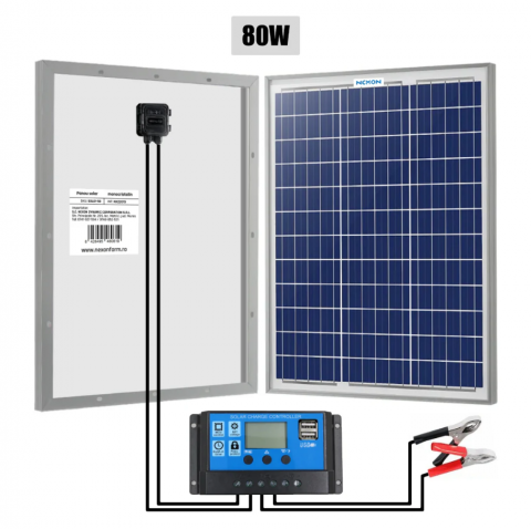 Panouri Solare - Panou solar gard electric NEXON 80W cu regulator