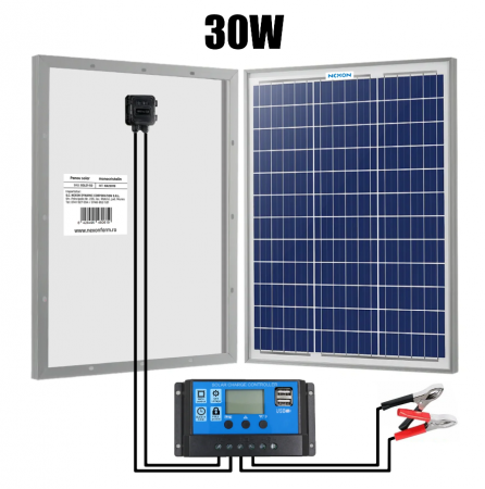 Panouri Solare - Panou solar gard electric NEXON 30W cu regulator